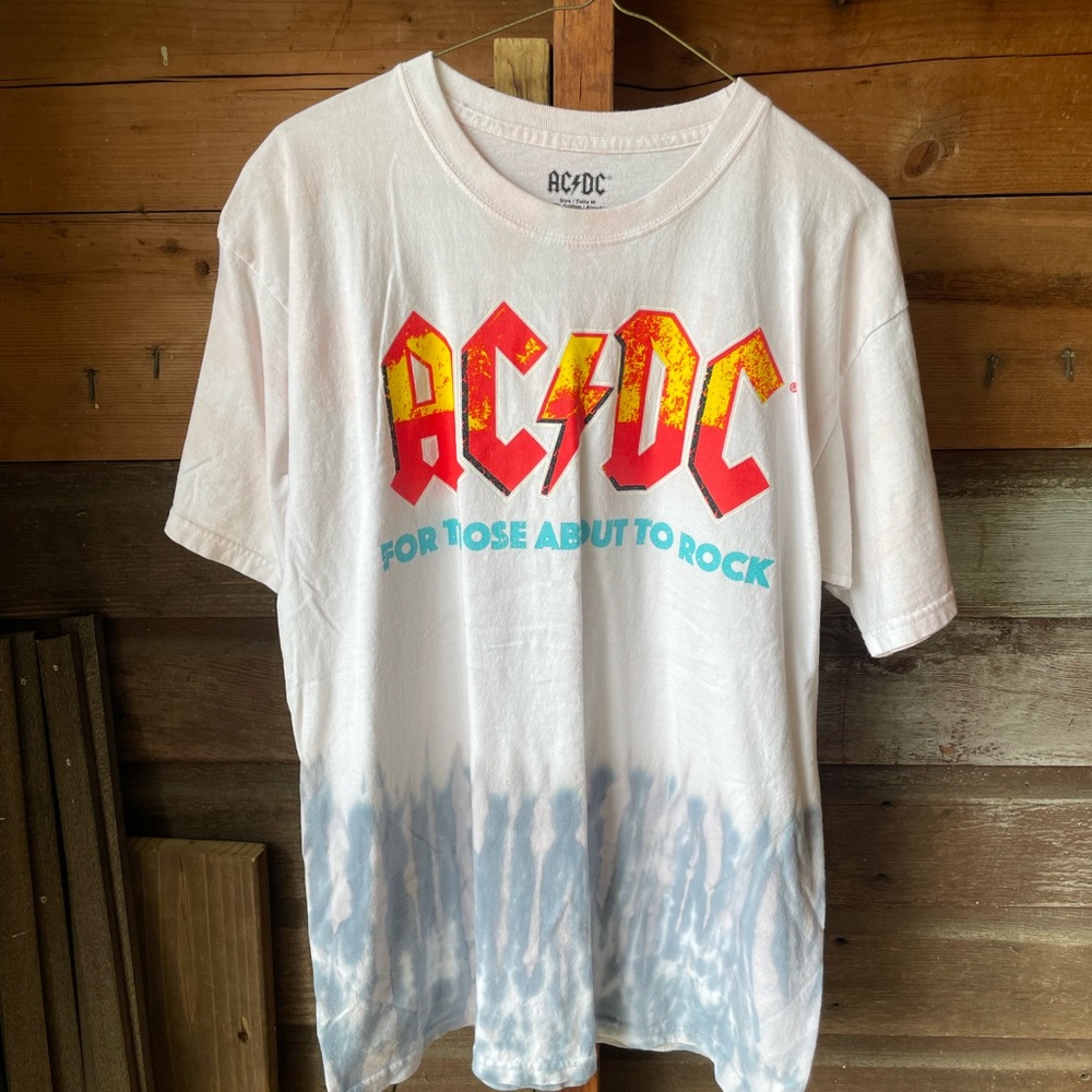AC/DC Graphic Tee in White and Red